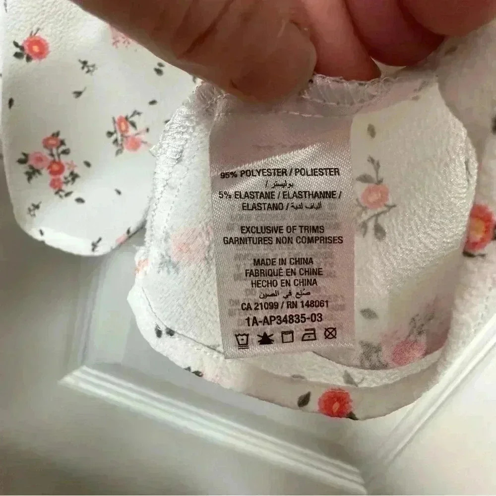 Ardene  Peplum Top White/Pink/Red Floral Size Large - Picture 10 of 16